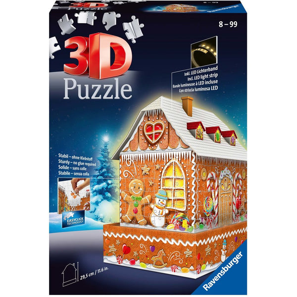 3D Puzzle, Gingerbread House Night Edition- 216 pieces