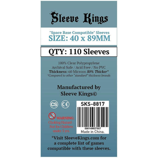 Sleeve Kings Board Game Sleeves "Space Base Compatible" (40mm x 89mm) - SKS-8817