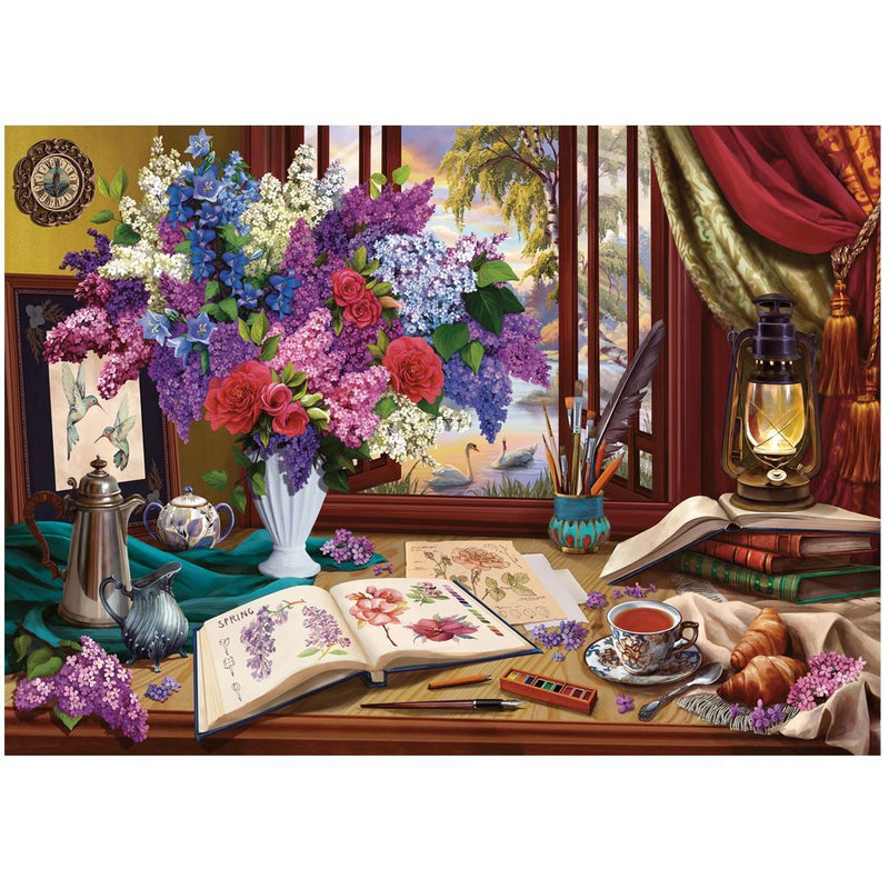 Window Wonderland: Lilacs & Swans  - 1000 pieces