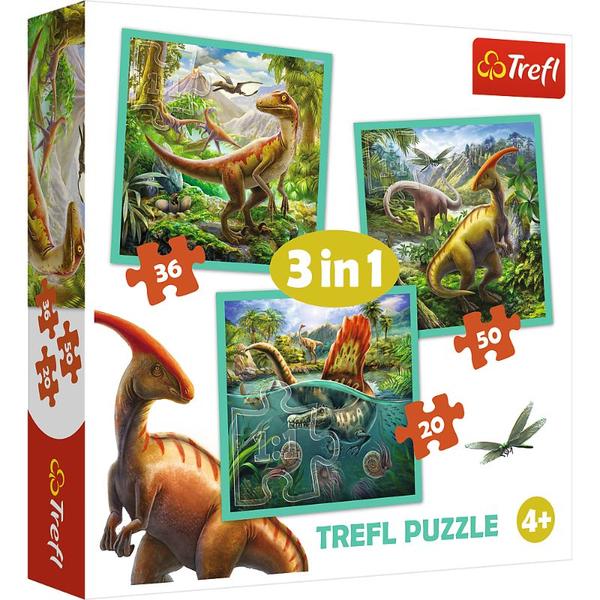 3in1, The Extraordinary World of Dinosaurs - 20, 36 & 50 Pieces
