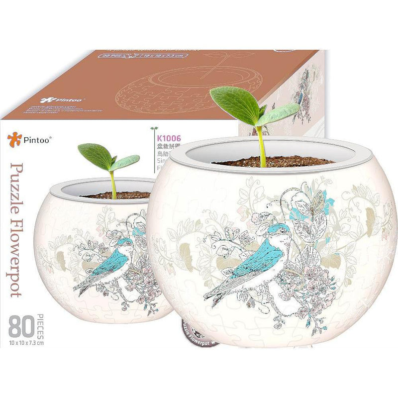 Flower Pot Puzzle, Singing Birds and Flowers - 80 Pieces
