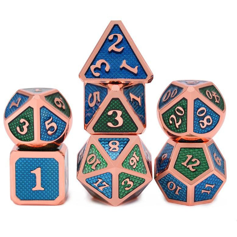 Metal Blue/Green Scales - Dice Set