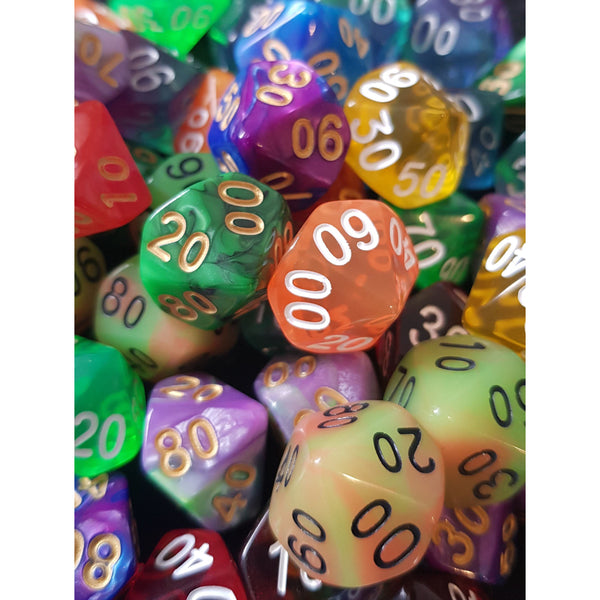 D10 Dice - Percentages (Random Colour)