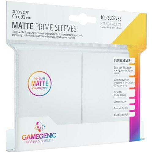 Gamegenic: Matte Prime Sleeves: White (66mm x 91mm)