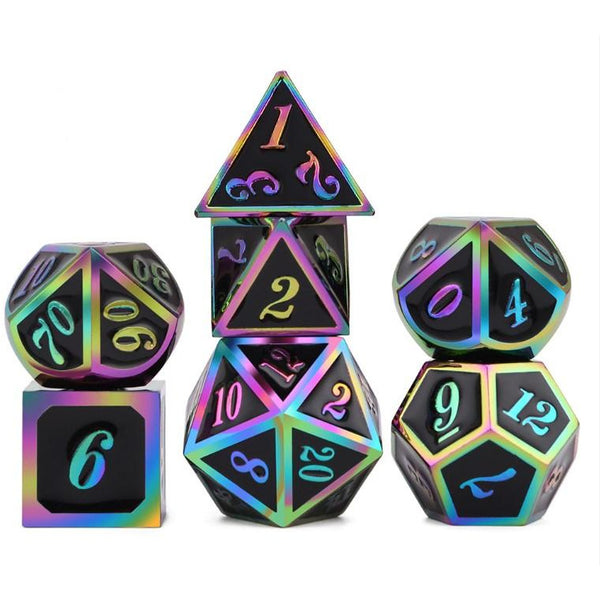 Metal Rainbow Black - Dice Set