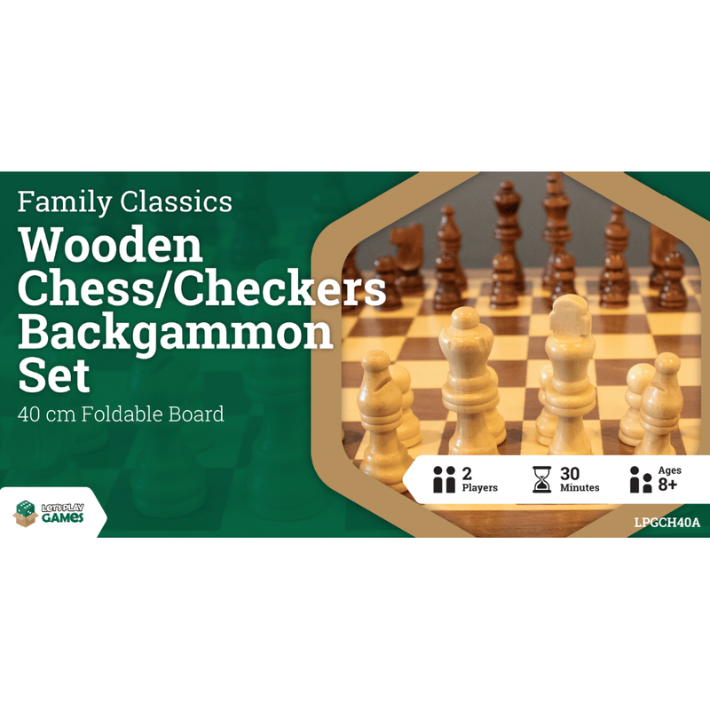 Chess, Checkers, and Backgammon Set - 40cm