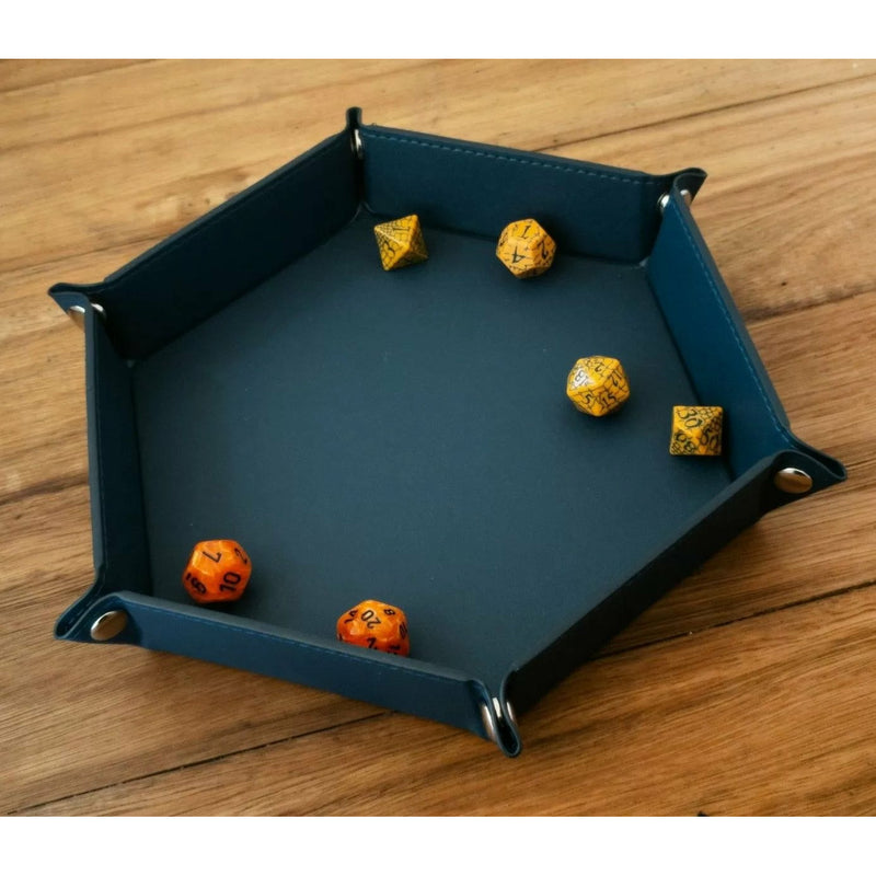 Hex Dice Tray 8" Blue