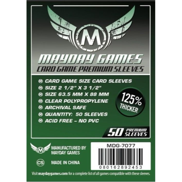 Mayday - Premium Card Game Sleeves (63.5mm x 88mm) - Dark Green