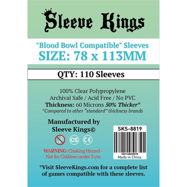 Sleeve Kings Board Game Sleeves "Blood Bowl Compatible" (78mm x 113mm) - SKS-8819