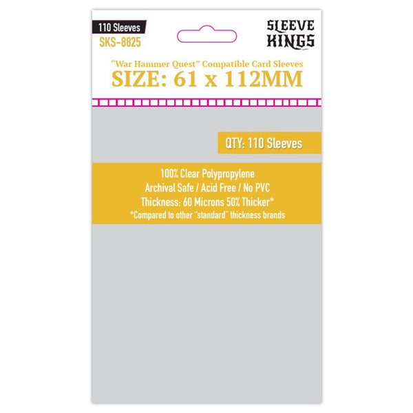 Sleeve Kings Sleeves War Hammer Quest Compatible (75mm x110mm)  - SKS-8825