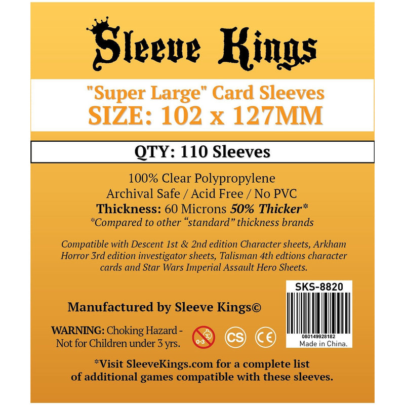 Sleeve Kings Board Game Sleeves "Super Large" (102mm x 127mm)  - SKS-8820